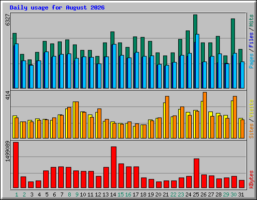 Daily usage for August 2026