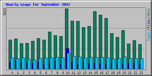 Hourly usage for September 2021