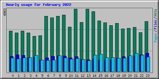 Hourly usage for February 2022