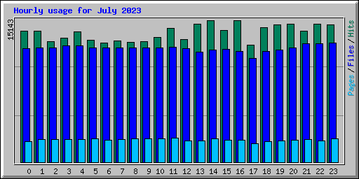 Hourly usage for July 2023