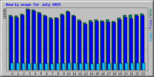 Hourly usage for July 2025