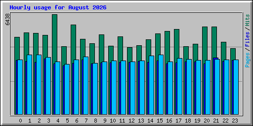 Hourly usage for August 2026